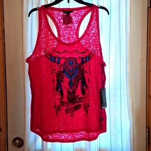 Brand new racer back tank in burn out red. Rock & Republic